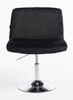 HR150N Scaun Neagră din Catifea cu Bază Cromata