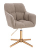 HR550CROSS Scaun Latte Boucle cu Bază Aurie