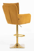 HR250KW Scaun Catifea Reiată Premium Ruloare Curry Galben Bază Aurie
