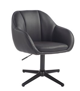 HR2055CROSS Scaun Neagră din Piele Ecologica cu Bază Neagră