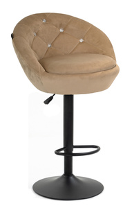 HR948W Scaun Latte din Catifea cu Bază Neagră