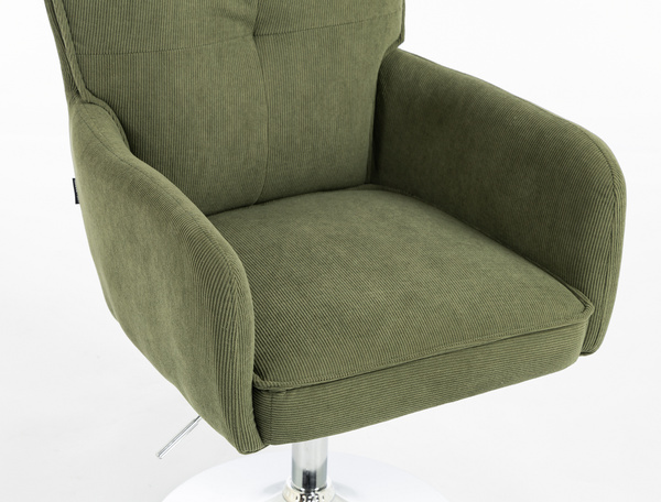 HR250N Scaun Zsályazöld Prémium Kordbársony Bază Cromata