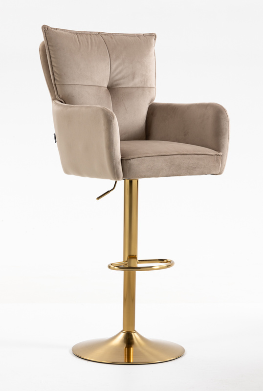 HR250W Scaun Catifea Latte Bază Aurie