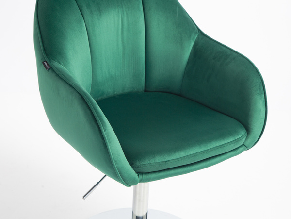 HR2055N Scaun Verde din Catifea cu Bază Cromata