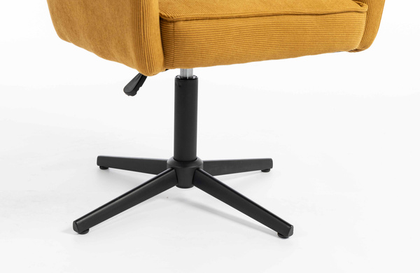 HR250CROSS Scaun Catifea Reiată Premium Ruloare Curry Galben Bază Neagră