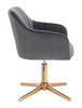 HR190CROSS Scaun Grafit din Catifea cu Bază Aurie
