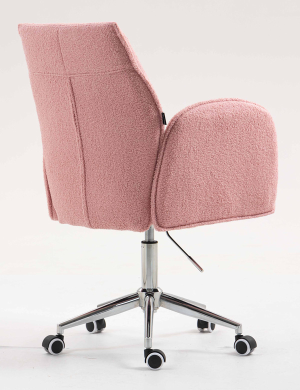 HR280K Scaun Roz Pudra Boucle cu Bază Cromata