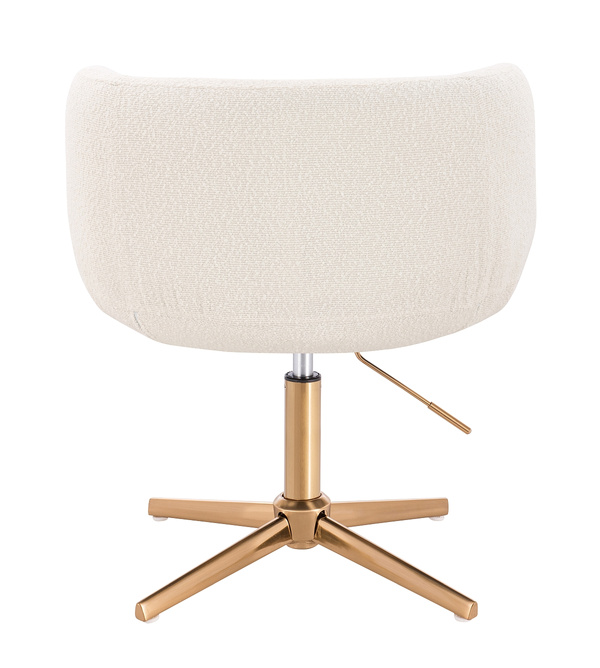 HR333CROSS Scaun Boucle Crem cu Bază Aurie