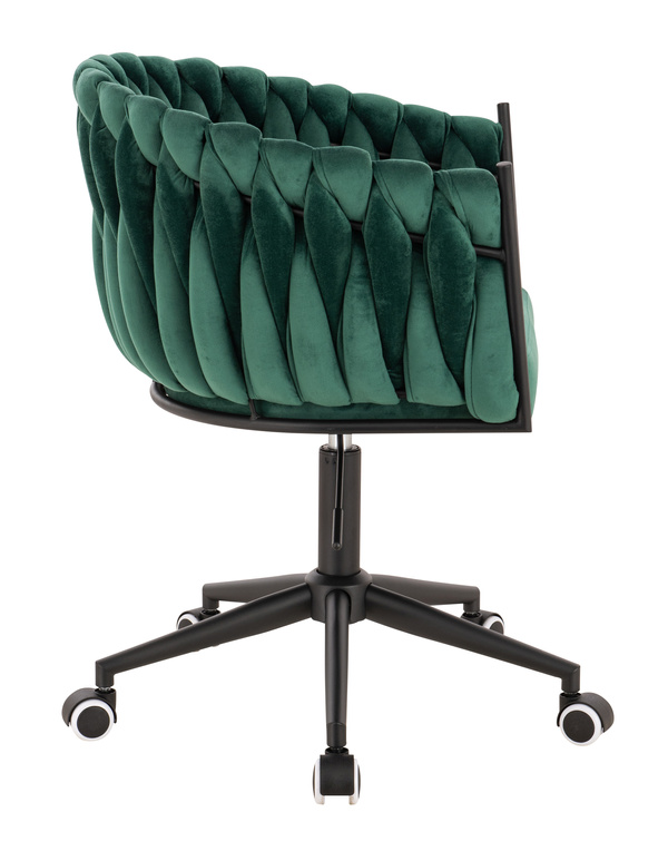 HR750K Scaun Verde din Catifea cu Bază Neagră