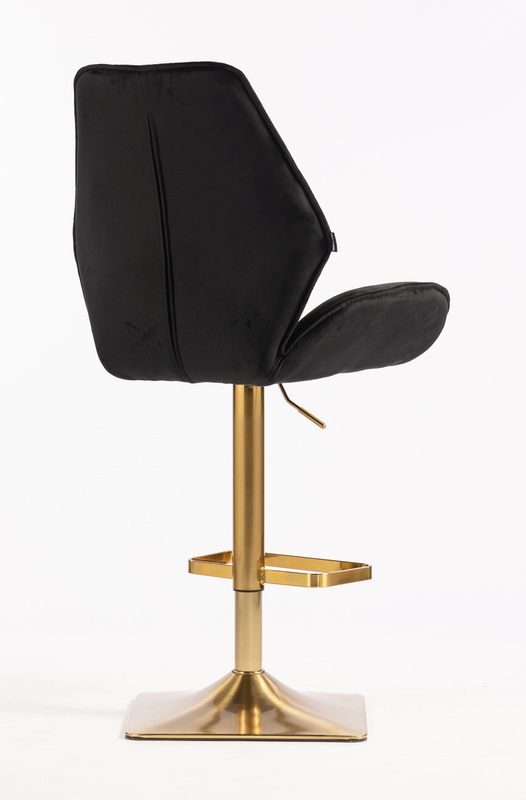 HR350KW Scaun Neagră din Catifea Bază Aurie