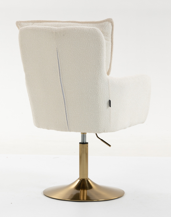 HR250N Scaun Crem Boucle Bază Aurie