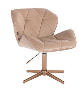 HR111CROSS Scaun Latte Catifea cu Bază Aurie