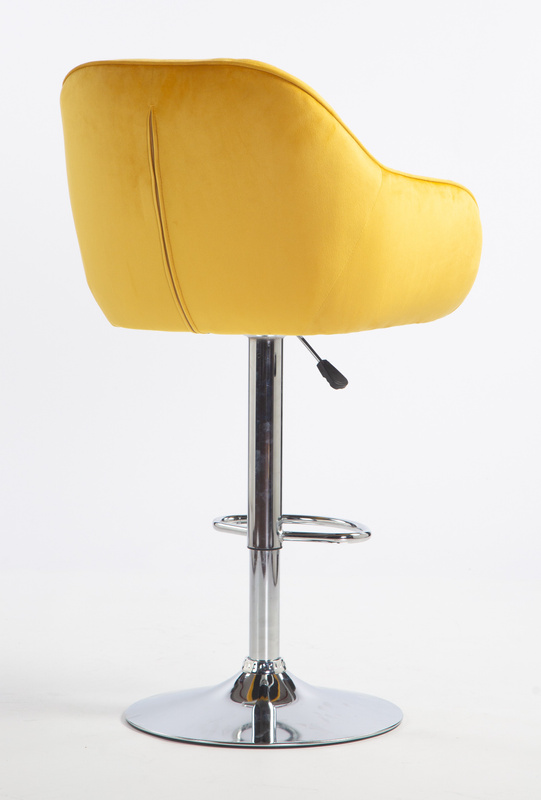 HR2055W Scaun Galbenă din Catifea cu Bază Cromata
