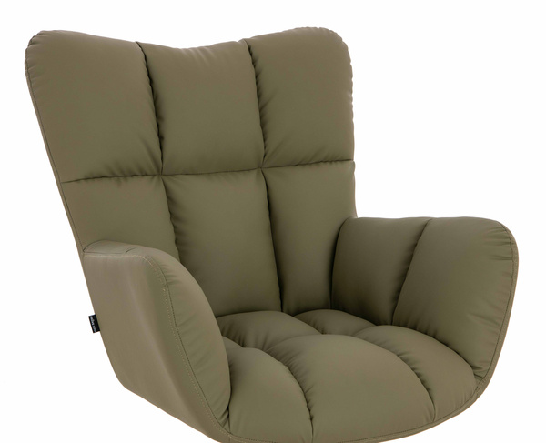 HR650N Scaun Khaki Piele Ecologica Premium Soft cu Bază Cromata