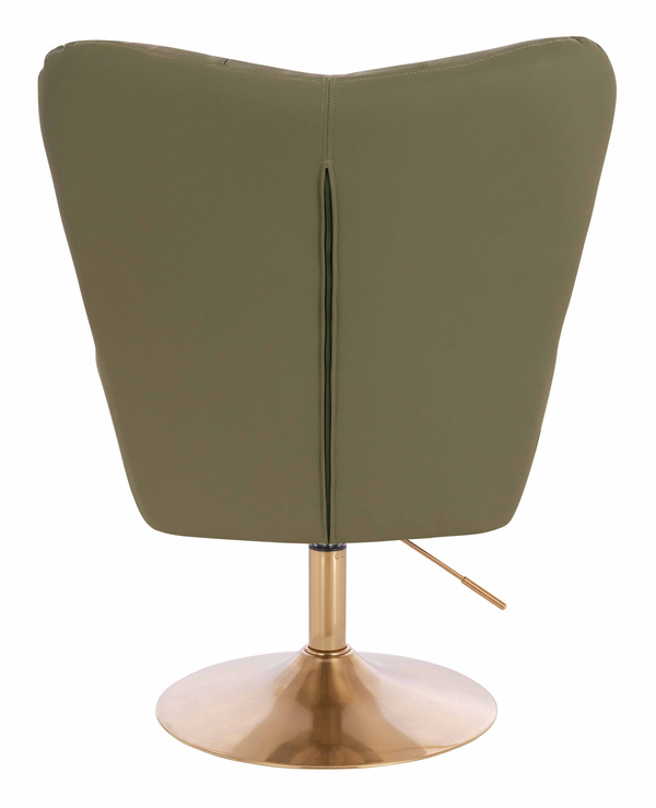 HR650N Scaun Khaki Piele Ecologica Premium Soft cu Bază Aurie