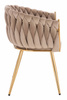 HR750 Scaun cu picioare Aurie Latte din Catifea