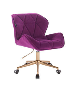 HR111K Scaun Fucsia Catifea cu Bază Aurie