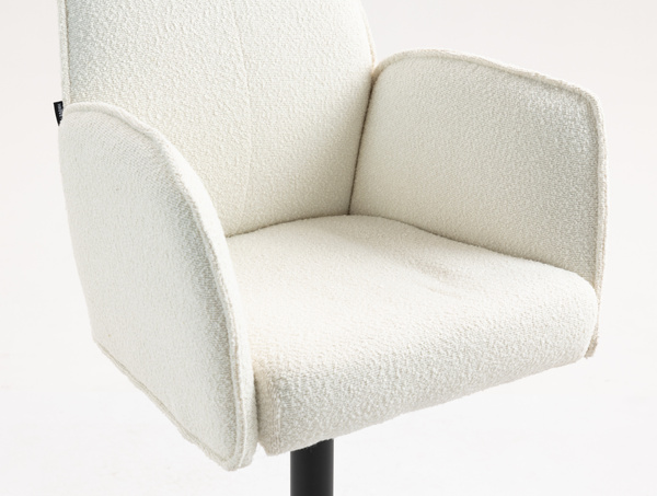 HR280W Scaun Crem Boucle cu Bază Neagră