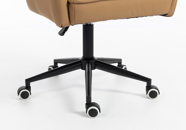 HR250K Scaun Piele Ecologică Premium Soft Culoare Caramel Bază Neagră