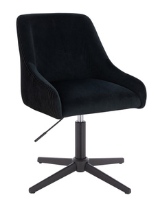 HR920CROSS Scaun Neagră din Catifea cu Bază Neagră
