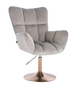 HR650N Scaun Gray Catifea cu Bază Aurie