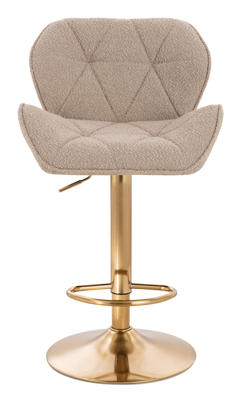 HR111W Scaun Latte Boucle cu Bază Aurie