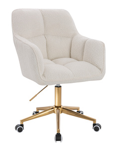 HR550K Scaun Crem Boucle cu Bază Aurie