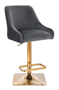 HR920KW Scaun Grafit din Catifea cu Bază Aurie