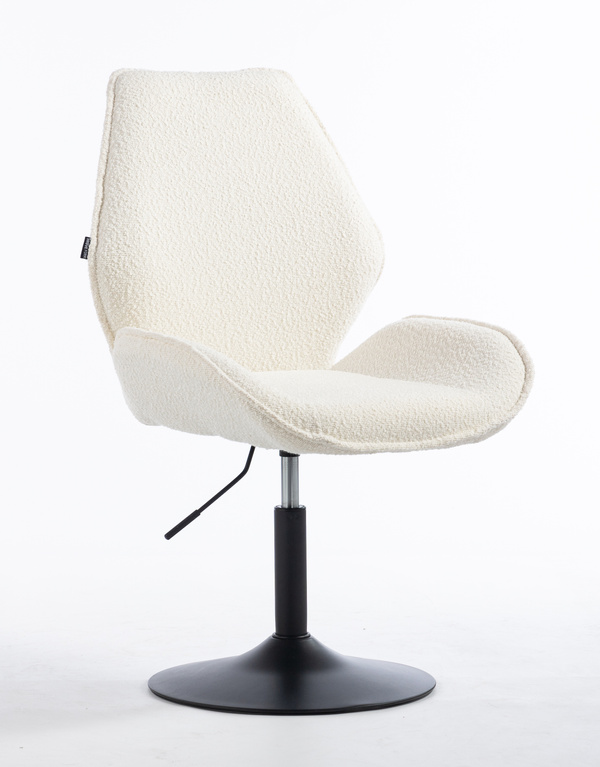 HR350CROSS Scaun Crem din Boucle Bază Neagră