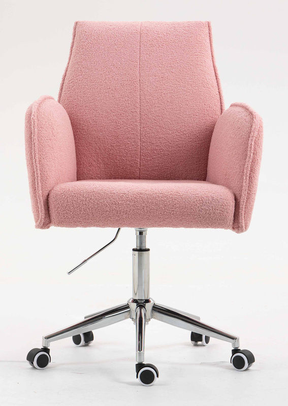 HR280K Scaun Roz Pudra Boucle cu Bază Cromata