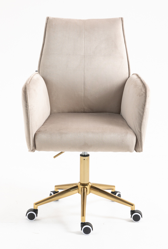 HR280K Scaun Latte din Catifea cu Bază Aurie