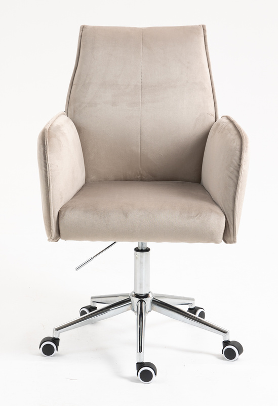 HR280K Scaun Latte din Catifea cu Bază Cromata