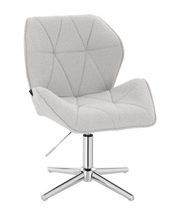 HR212CROSS Scaun Gri Boucle cu Bază Cromata