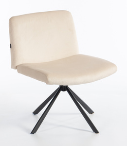 HR150 BAZĂ STEA Scaun Crem din Catifea cu Bază Neagră