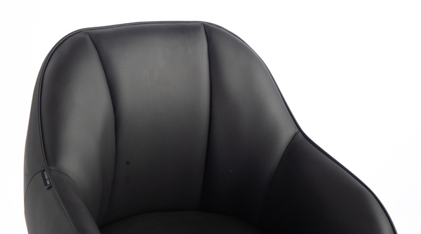 HR2055K Scaun Neagră din Piele Ecologica cu Bază Aurie