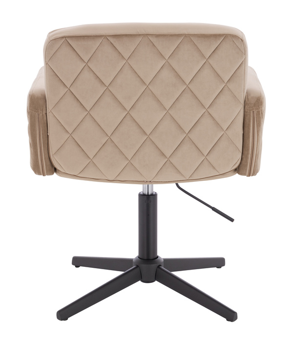 HR802CROSS Scaun Latte din Catifea cu Bază Neagră