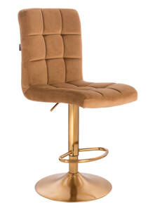 HR7009W Scaun Catifea Galben Miere cu Bază Aurie