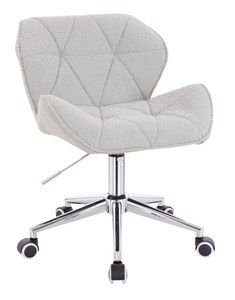 HR111K Scaun Gri Boucle cu Bază Cromata