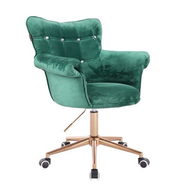 HR804CK scaun Catifea Verde cu Bază Aurie