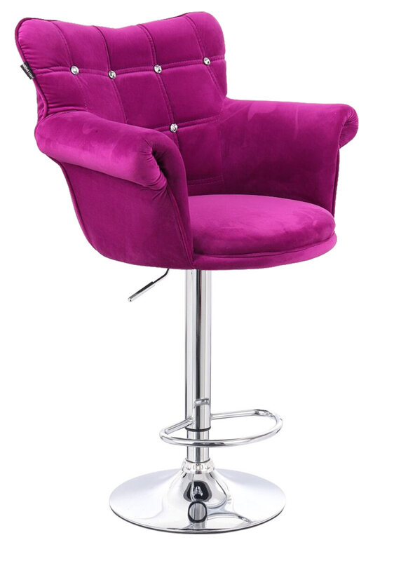 HR804CW scaun Catifea Fucsia cu Bază Cromata