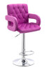 HR8404W Scaun Fucsia Catifea cu Bază Cromata